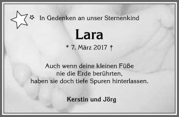 Traueranzeige von Lara  von Allgäuer Anzeigeblatt