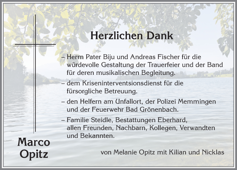  Traueranzeige für Marco Opitz vom 05.03.2022 aus Allgäuer Zeitung, Marktoberdorf