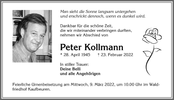 Traueranzeige von Peter Kollmann von Allgäuer Zeitung, Kaufbeuren/Buchloe