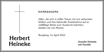 Traueranzeige von Herbert Heineke von Allgäuer Anzeigeblatt