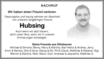 Traueranzeige von Hubsing  von Memminger Zeitung