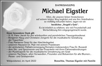Traueranzeige von Michael Eigstler von Allgäuer Zeitung,Kempten