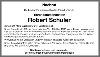 Traueranzeige von Robert Schuler von Memminger Zeitung