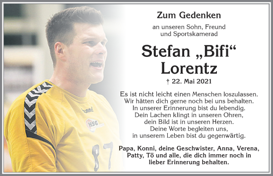 Traueranzeige von Stefan Lorentz von Allgäuer Zeitung,Kempten