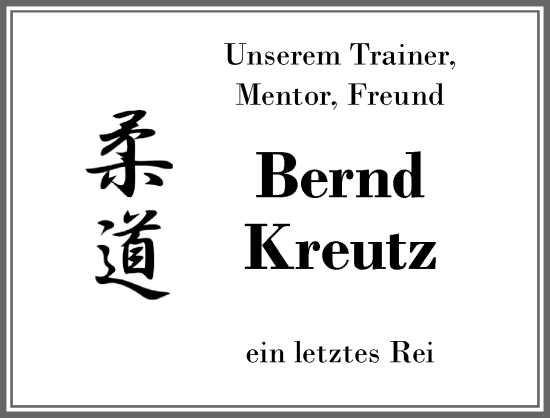 Traueranzeige von Bernd Kreutz von Memminger Zeitung