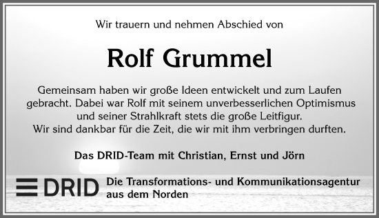 Traueranzeige von Rolf Grummel von Allgäuer Zeitung