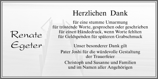 Traueranzeige von Renate Egeter von Allgäuer Zeitung, Füssen