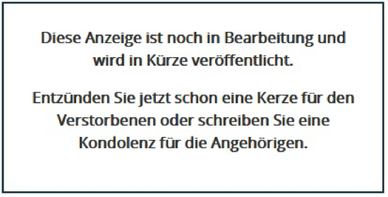 Traueranzeige von Max Mustermann 