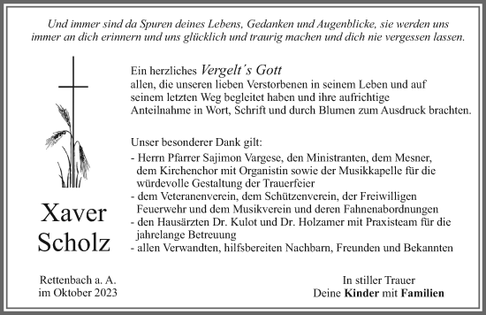 Traueranzeige von Xaver Scholz von Allgäuer Zeitung, Marktoberdorf