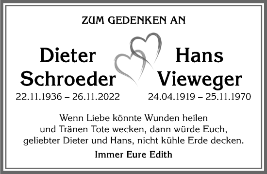 Traueranzeige von Dieter Schroeder von Allgäuer Zeitung, Füssen