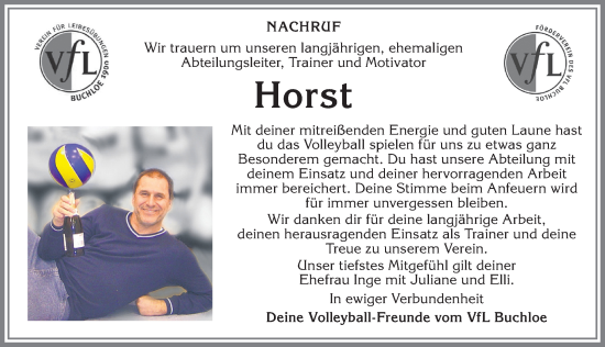 Traueranzeige von Horst  von Allgäuer Zeitung, Kaufbeuren/Buchloe