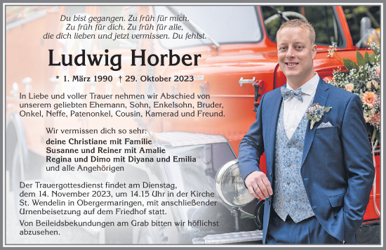 Traueranzeige von Ludwig Horber von Allgäuer Zeitung, Kaufbeuren/Buchloe