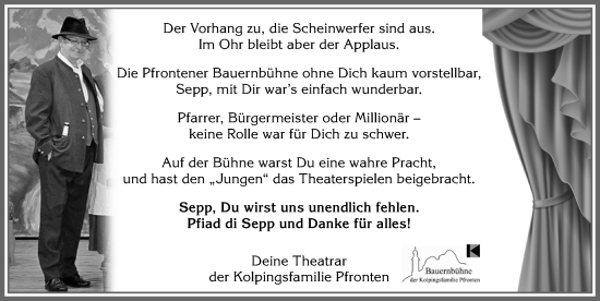 Traueranzeige von Sepp  von Allgäuer Zeitung, Füssen