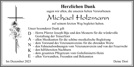 Traueranzeige von Michael Holzmann von Allgäuer Zeitung, Marktoberdorf