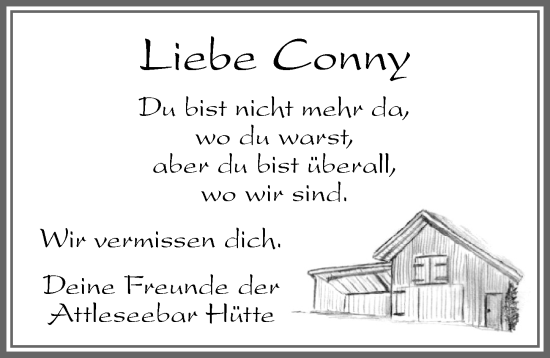 Traueranzeige von Conny Haff von Allgäuer Zeitung, Füssen