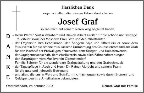 Traueranzeige von Josef Graf von Allgäuer Zeitung, Kaufbeuren/Buchloe