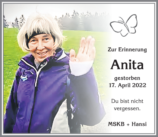 Traueranzeige von Anita Breyer von Allgäuer Zeitung,Kempten