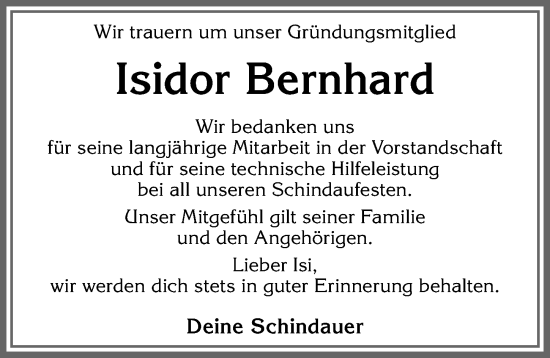 Traueranzeige von Isidor Bernhard von Allgäuer Zeitung, Füssen