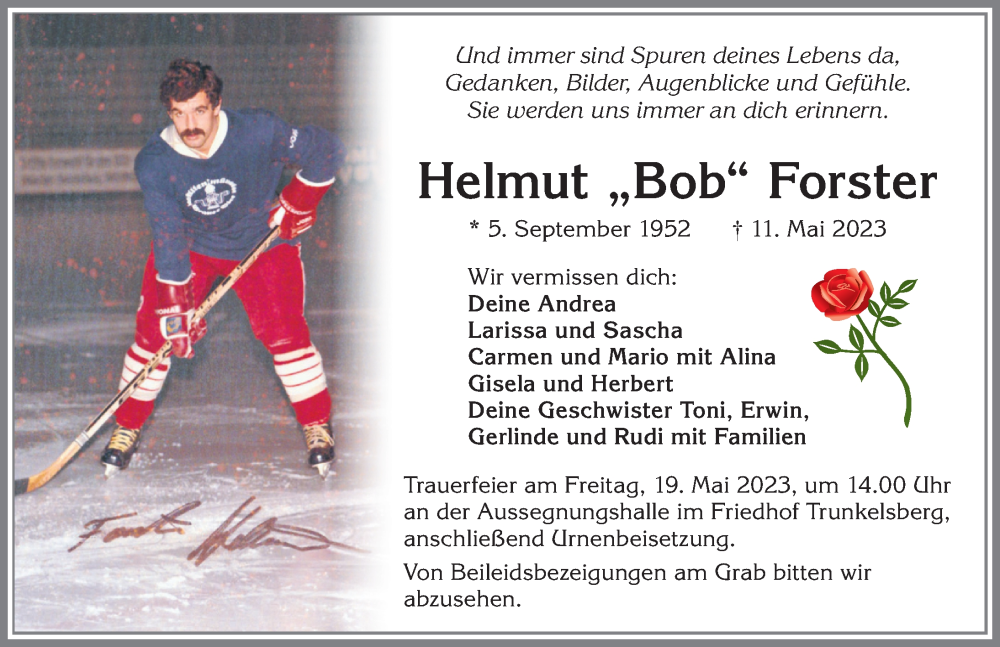  Traueranzeige für Helmut Forster vom 17.05.2023 aus Memminger Zeitung