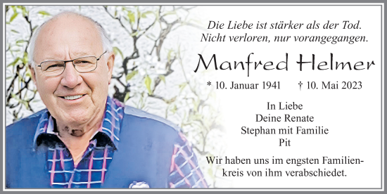 Traueranzeige von Manfred Helmer von Allgäuer Zeitung, Füssen