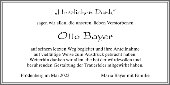 Traueranzeige von Otto Bayer von Allgäuer Zeitung, Marktoberdorf