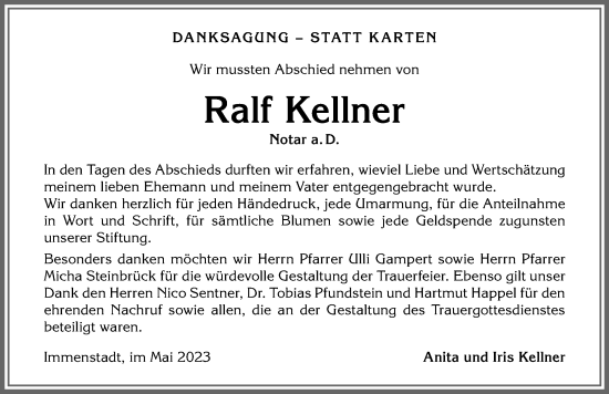 Traueranzeige von Ralf Kellner von Allgäuer Anzeigeblatt