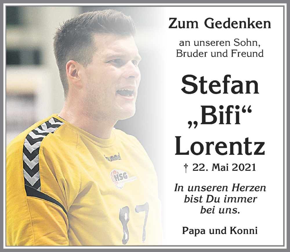  Traueranzeige für Stefan Lorentz vom 20.05.2023 aus Allgäuer Zeitung,Kempten