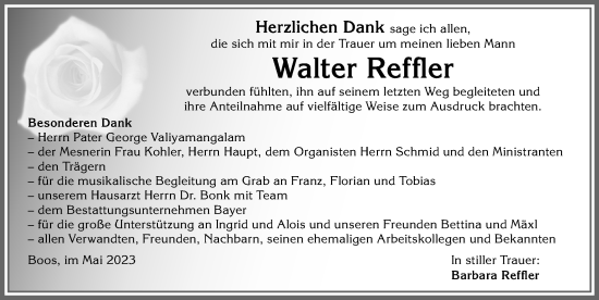 Traueranzeige von Walter Reffler von Memminger Zeitung