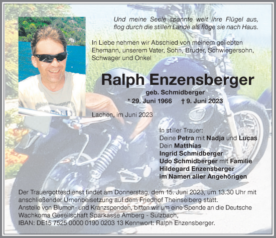 Traueranzeige von Ralph Enzensberger von Memminger Zeitung