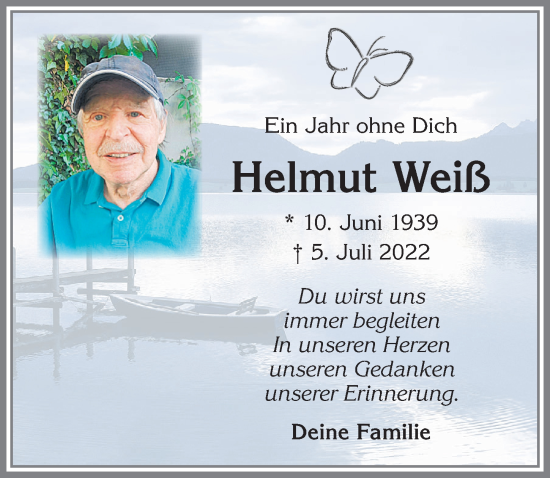 Traueranzeige von Helmut Weiß von Allgäuer Zeitung,Kempten
