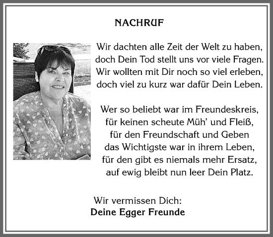 Traueranzeige von Nachruf  von Memminger Zeitung