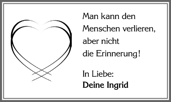 Traueranzeige von In Liebe  von Allgäuer Zeitung, Füssen