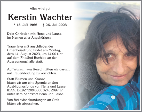 Traueranzeige von Kerstin Wachter von Allgäuer Zeitung, Kaufbeuren/Buchloe