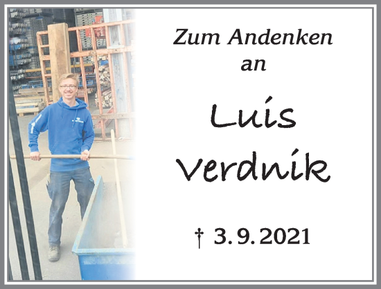 Traueranzeige von Luis Verdnik von Allgäuer Zeitung, Marktoberdorf