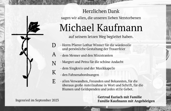 Traueranzeige von Michael Kaufmann von Allgäuer Zeitung, Marktoberdorf