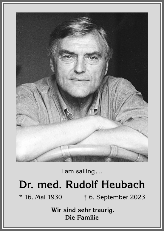 Traueranzeige von Rudolf Heubach von Mindelheimer Zeitung, Augsburger Allgemeine