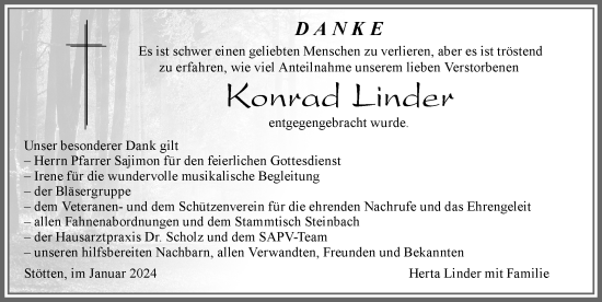 Traueranzeige von Konrad Linder von Allgäuer Zeitung, Marktoberdorf