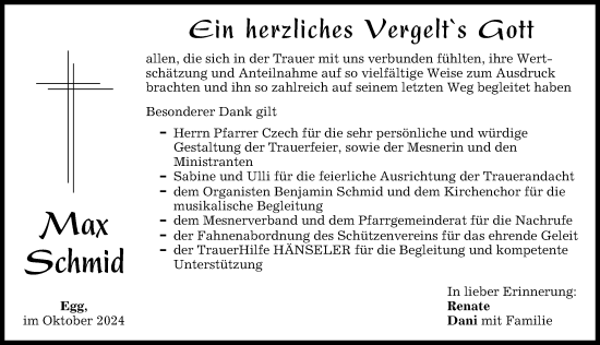 Traueranzeige von Max Schmid von Memminger Zeitung