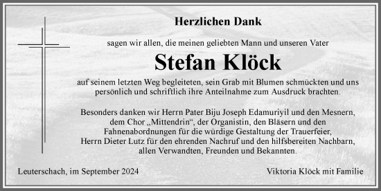 Traueranzeige von Stefan Klöck von Allgäuer Zeitung, Marktoberdorf