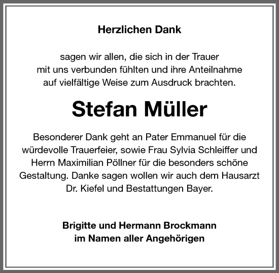 Traueranzeige von Stefan Müller von Memminger Zeitung