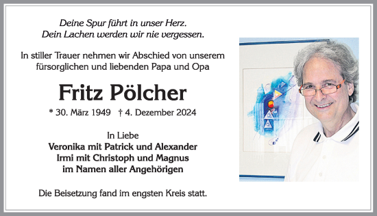 Traueranzeige von Fritz Pölcher von Allgäuer Zeitung, Kaufbeuren/Buchloe