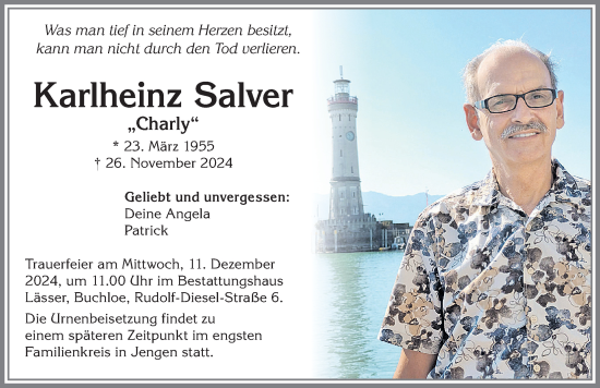 Traueranzeige von Karlheinz Salver von Allgäuer Zeitung, Kaufbeuren/Buchloe