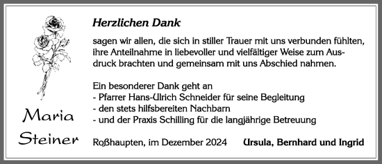 Traueranzeige von Maria Steiner von Allgäuer Zeitung, Füssen