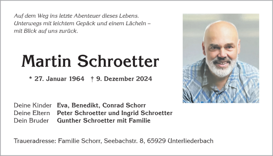 Traueranzeige von Martin Schroetter von Allgäuer Anzeigeblatt