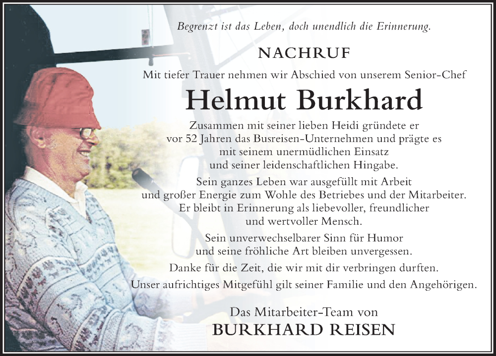  Traueranzeige für Helmut Burkhard vom 29.02.2024 aus Der Westallgäuer