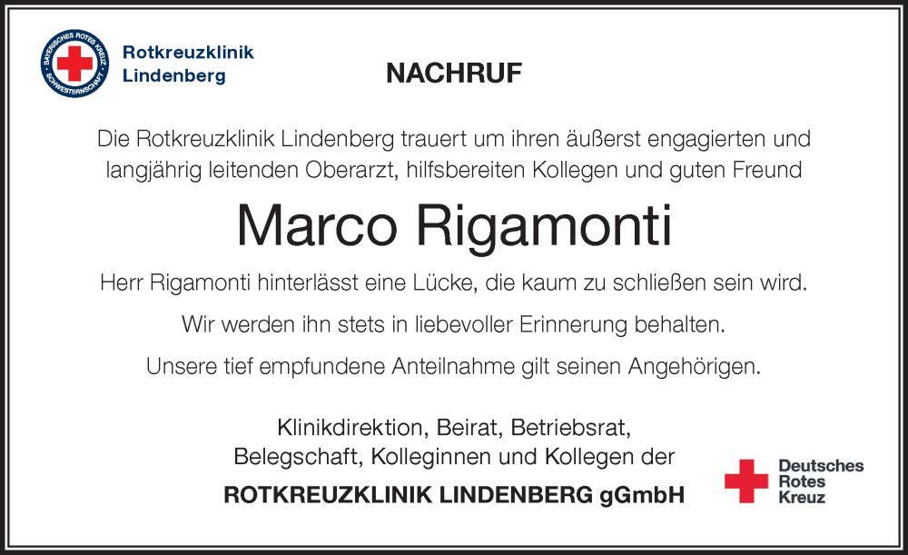  Traueranzeige für Marco Rigamonti vom 10.02.2024 aus Der Westallgäuer