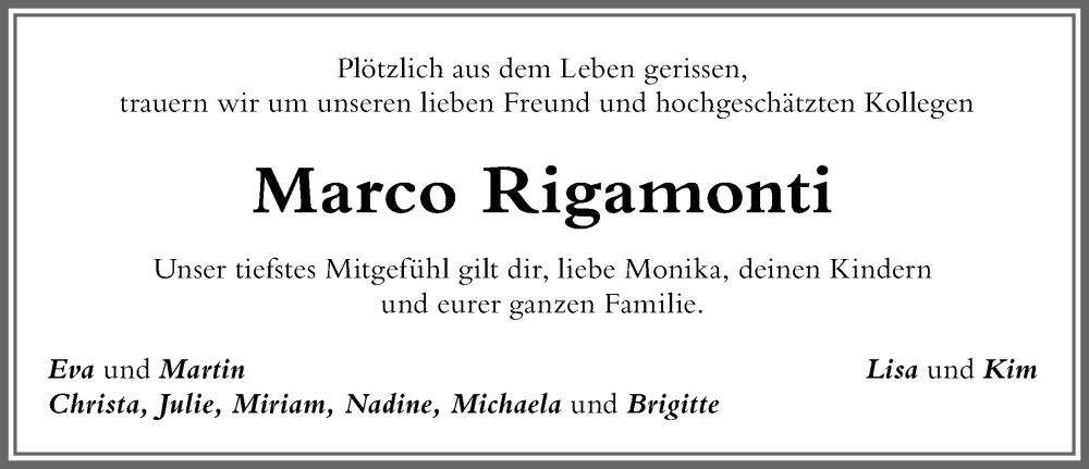  Traueranzeige für Marco Rigamonti vom 08.02.2024 aus Der Westallgäuer