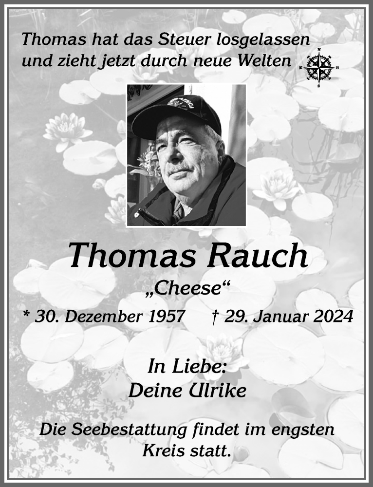  Traueranzeige für Thomas Rauch vom 03.02.2024 aus Allgäuer Zeitung, Füssen
