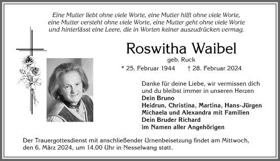 Traueranzeige von 232301194-1.pdf  von Allgäuer Zeitung, Füssen