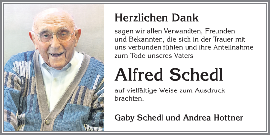 Traueranzeige von Alfred Schedl von Allgäuer Zeitung,Kempten